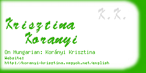 krisztina koranyi business card